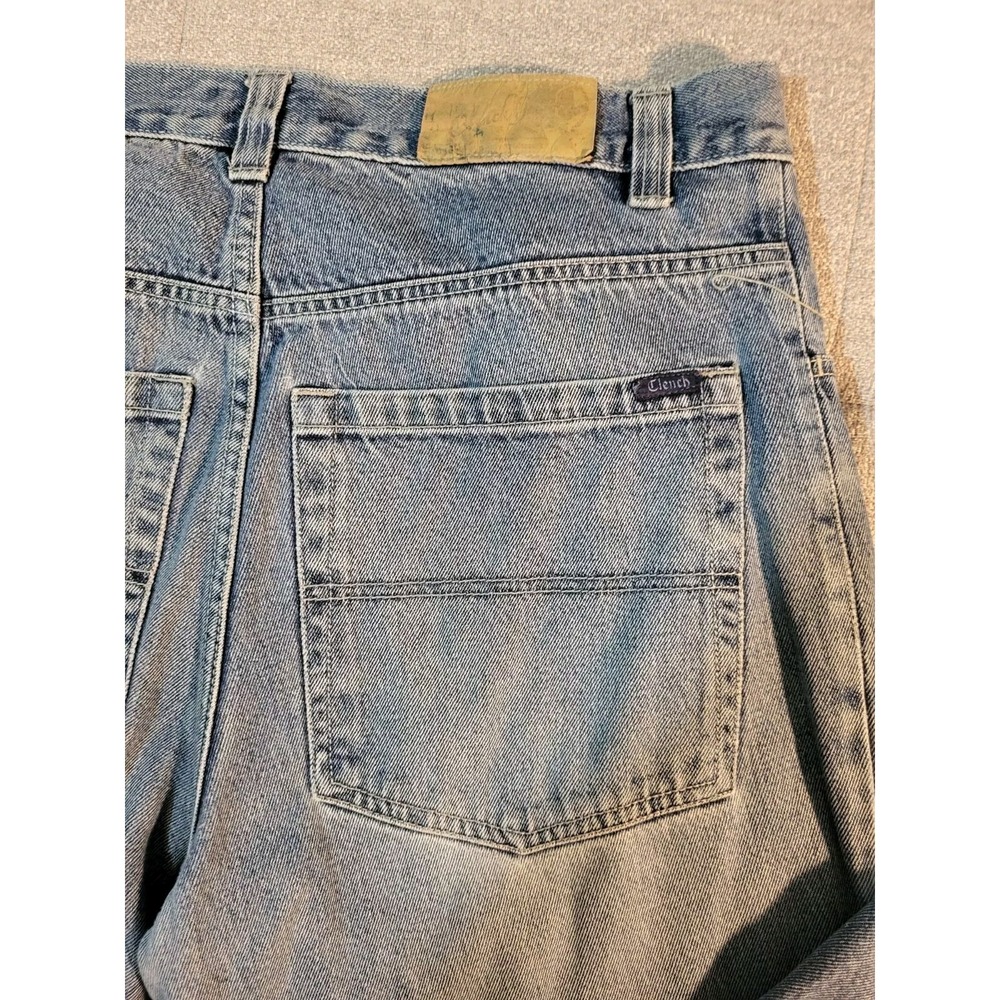 Clench Jeans Mens 36x32 Blue Straight Skater Loose Pants Adult 36 Y2K Baggy